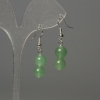 Jade Bead Earrings 9mm, 35mm length