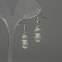 Cat's Eye Bead Earrings 8mm - Light Gray