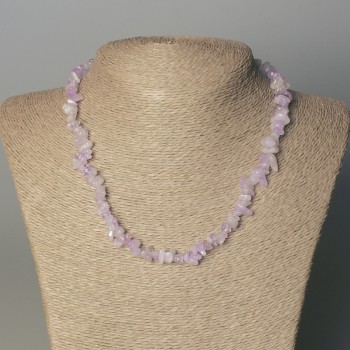Amethyst Chip Necklace, diameter 7-11×3 mm ±, length 45 mm ±