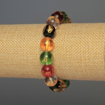 Stretch bracelet with smooth glass beads, 12 mm diameter, 18 cm length