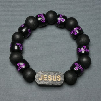 Bracelet with Wooden Beads, bead diameter 12mm ± wood insert, bead size 25x11mm ± 18mm ± stretch