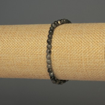 Labradorite bracelet with smooth beads, 4.5 mm diameter, 18 cm length, stretch