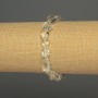 Faceted rock crystal bracelet, beads 8–12×9 mm, 18 cm length (stretch)