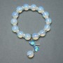 Moonstone Bracelet with Smooth 12mm Beads, 18 cm Length, Stretch
