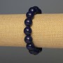 Lapis Lazuli Bracelet, Smooth Round Beads, 12 mm Diameter, 18 cm Stretch