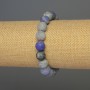 Bracelet Frosty Agate - Smooth Bead, 10mm Diameter, 18cm Length, Stretch