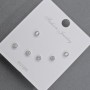 Stud Earrings 3, 2 mm ± Silver Metal with White Crystals