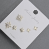 Stud Earrings, 10-6 mm, gold-tone metal with white rhinestones