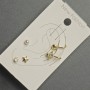 Stud Earrings and Ear Cuffs in Golden Metal with White Rhinestones and Pearl