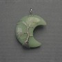 Moon Pendant with Jade in a Silver-Wrapped Setting, Diameter 35mm±, Length 45mm±