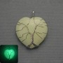 Onyx Heart Pendant with Green Glow in a Silver Weave, 30×30 mm diameter, 37 mm length