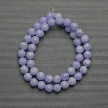 Agate Beads (Pressed) Smooth Round Bead, 8 mm diameter ± on beading thread, length 38 cm+