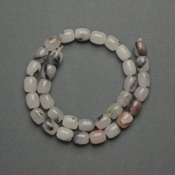 Barrel-shaped Agate Beads, 10×8 mm diameter, on thread, 38 cm long+