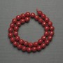 Coral Beads on Thread (Pressed), Faceted Ball, 10 mm Diameter, 39 cm Length