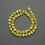 Cat's Eye Beads Yellow Synthetic Stone Smooth Round Bead, 8mm Diameter ± on Thread, Length 39 cm+