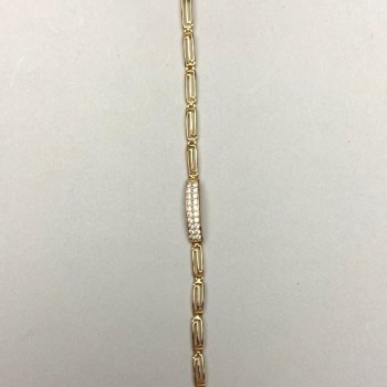 Bracelet Xuping with White Crystals, 4 mm thick, length 18-20 cm, gold plated