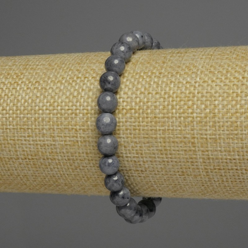 Sapphire bracelet with smooth beads, diameter 5–6 mm ± assorted sizes, length 18 cm ± stretch
