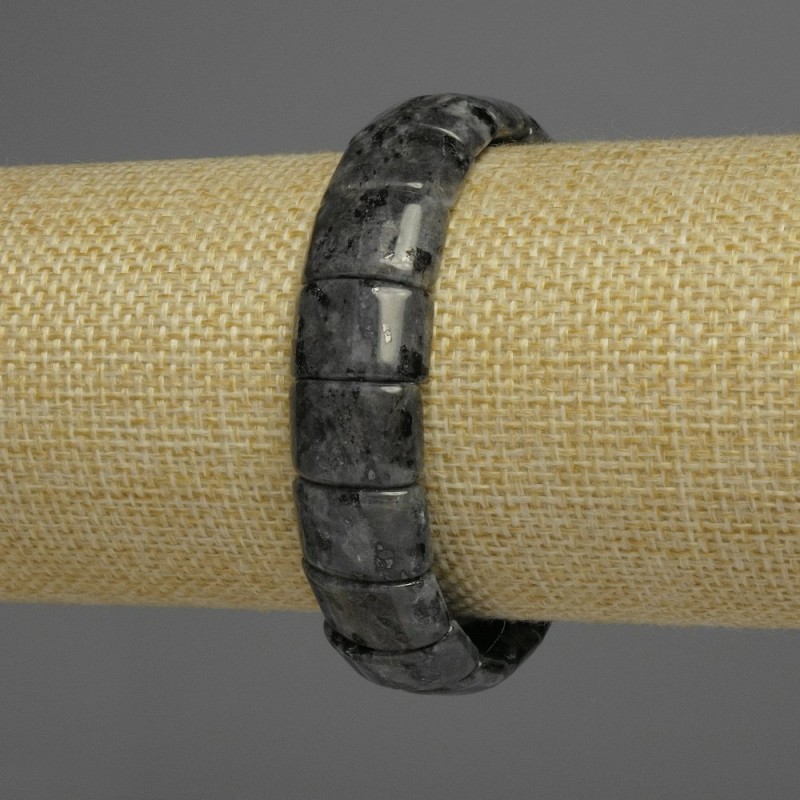 Labradorite bracelet with natural stone links, diameter 15x10 mm, length 18 cm, stretch