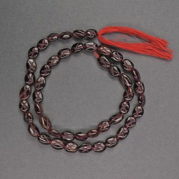 Garnet Beads, Oval, Faceted, 5×6 mm, Length 33 cm
