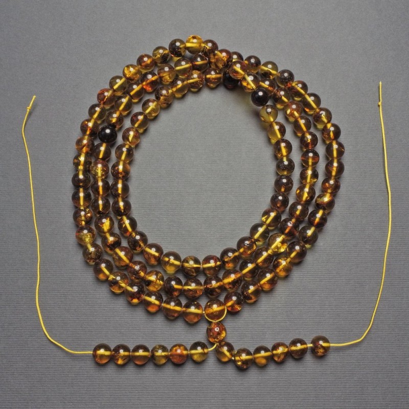 Bead blanks for long rosaries, amber necklace, 8 mm diameter, length 94–104 cm