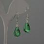 Malachite Teardrop Earrings 10x15 mm, length 35 mm