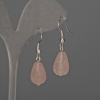 Rose Quartz Drop Earrings 10x15mm, 35mm Length