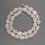 Beads of Natural Stone: White Quartz, Faceted, 8×11 mm, 35 cm length