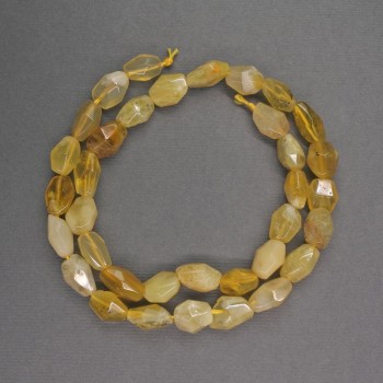 Yellow Agate Bicones Beads, 8×12mm, 39cm Length