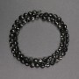 Beads Natural Stone Black Tourmaline, Faceted Coin, 6x4 mm, 39 cm Length