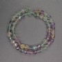 Natural fluorite beads — faceted round beads, 7 mm diameter, 39 cm length ±