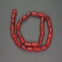 Beads of natural red coral, cylinder-cut, diameter 9x15mm, length 40 cm