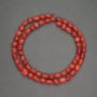 Natural Red Coral Faceted Beads, 6x7 mm diameter, 41 cm length