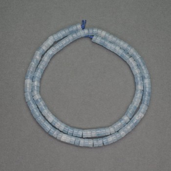 Aquamarine natural stone rondelle beads, diameter 4x2 mm, length 39 cm