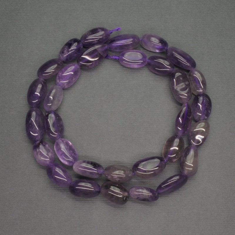 Natural amethyst gemstone beads, faceted, diameter 9-14×9-11 mm, length 39 cm