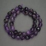 Faceted natural gemstone beads Amethyst, diameter 10x10 mm, length 40 cm