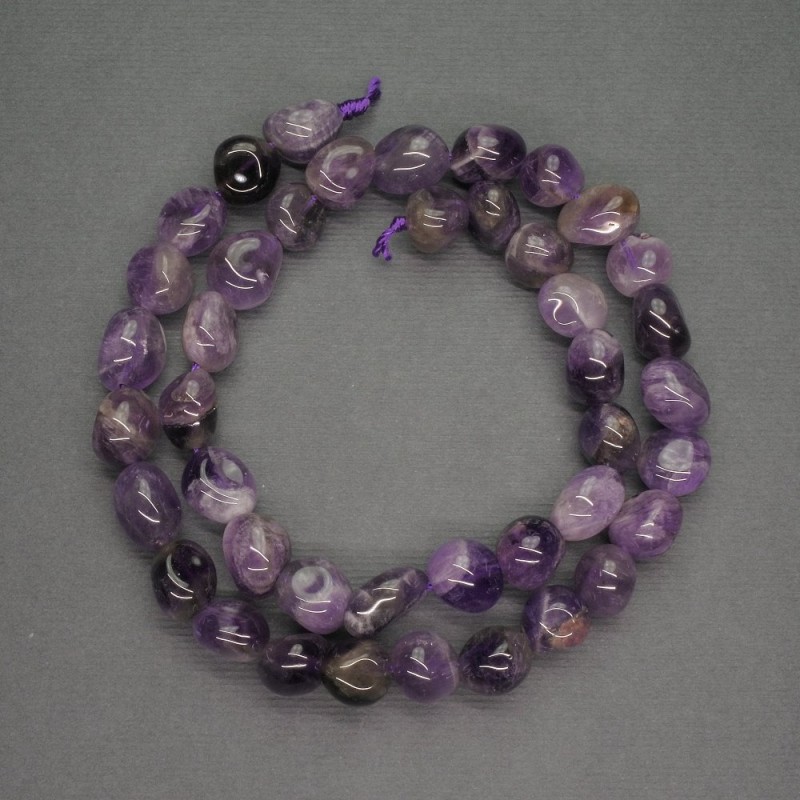 Faceted Amethyst Natural Stone Beads, 9 mm diameter, 40 cm length