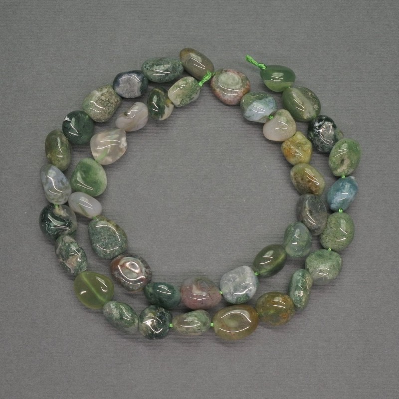 Moss Agate Natural Stone Teardrop Beads, diameter 8×10 mm, length 40 cm