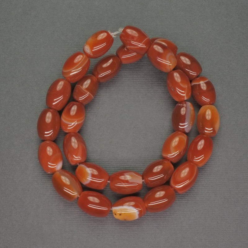 Natural Sardonyx Barrel Beads, 10x13 mm, length 38 cm