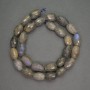 Labradorite natural stone faceted barrel beads, diameter 10×15 mm, length 40 cm