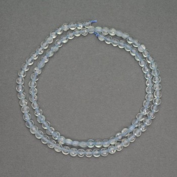 Faceted Topaz Coin Beads, Natural Stone, 4x3 mm diameter, 40 cm length