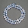 Aquamarine natural stone beads, faceted cube, 7mm diameter, 39cm length