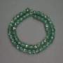 Beads of chrysoprase, faceted cube, diameter about 7 mm, length about 39 cm