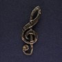 Brooch Treble Clef acrylic brown
