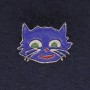 Brooch Cat blue enamel silver metal 27x22mm+