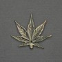 Leaf Pendant with Green Mother-of-Pearl, 26×30×2 mm, Gold-Tone Metal