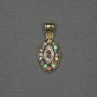 Pendant with Haliotis inlay 9×15×17×2 mm + gold-tone metal