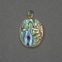 Sun Pendant with Halotite Inlay 17x20x24x3 mm +/- Gold-Tone Metal