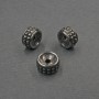 Bead finding, insert bead, metal color silver, 9×5 mm with approx. 2 mm hole, hole diameter 2 mm+
