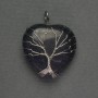 Pendant Heart Aventurine Cairo Night 31x31x38 mm +/- in silver-plated metal