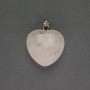 Heart Pendant Rock Crystal 20x20x25mm +/- Silver-Toned Metal